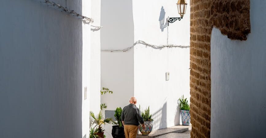 picturesque alley in mediterranean town